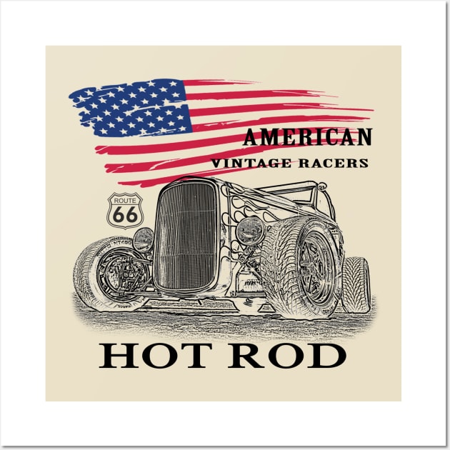 hotrod - vintage racers Wall Art by hottehue